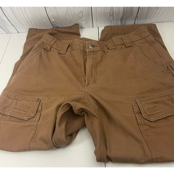 Duluth Trading Co Men 38 x 28 Brown  Fire Hose Relaxed Fit Cargo Work (READ) - Picture 1 of 11